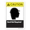 Signmission ANSI Caution Sign, Hard Hat Required, 10in X 7in Rigid Plastic, 7" H, 10" W, Landscape OS-CS-P-710-L-19766 - alternate 1